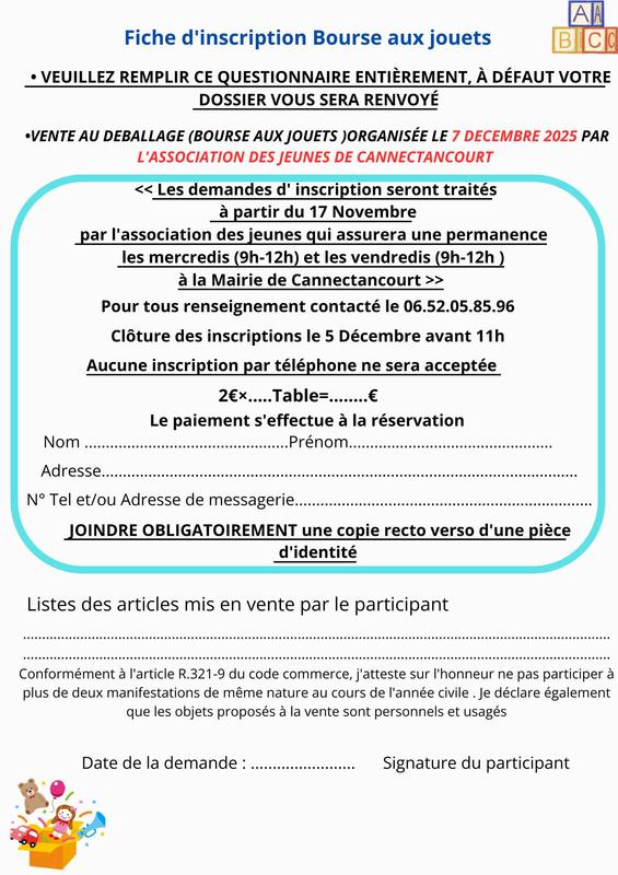 Bourse aux jouets Cannectancourt