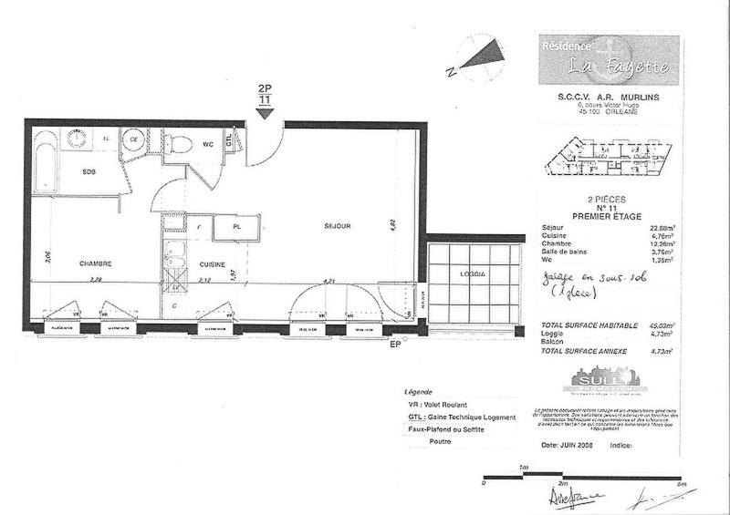 Appartement - 45 m² - 2 pièces