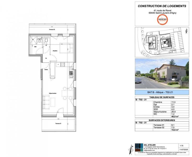 Appartement - 48 m² - 2 pièces