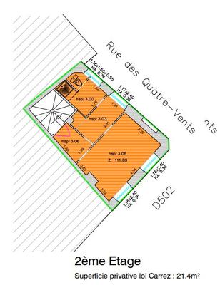 Studio - 21 m² - 1 pièce