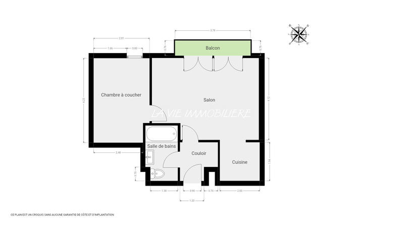 Appartement - 45 m² - 2 pièces