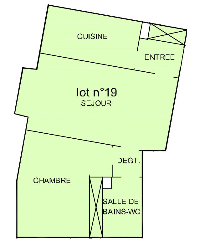 Appartement - 55 m² - 2 pièces