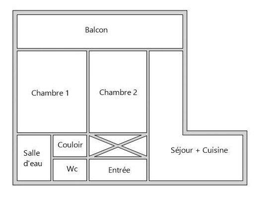 Appartement - 55 m² - 3 pièces