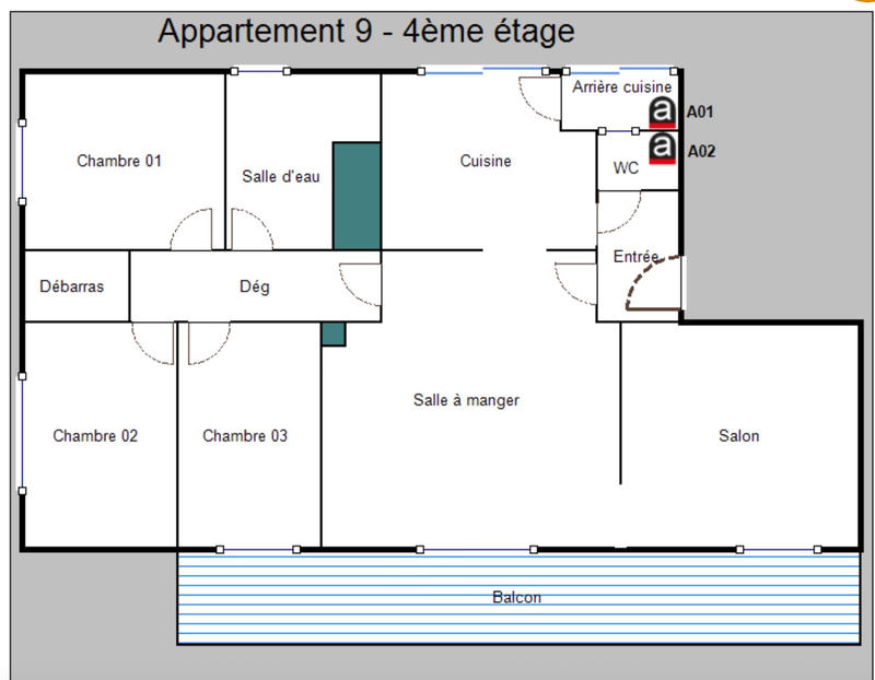 Appartement - 86 m² - 4 pièces