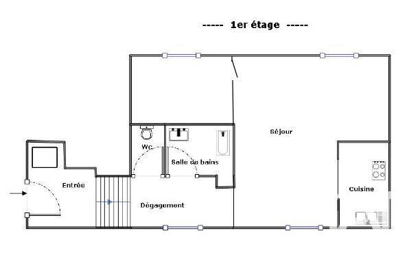 Appartement - 46 m² - 2 pièces