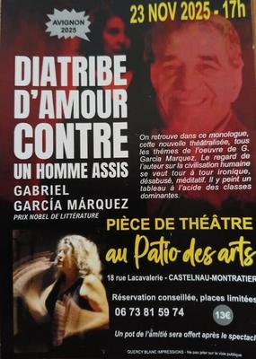 Pièce de théâtre &quot;Diatribe d'amour contre un homme assis&quot;