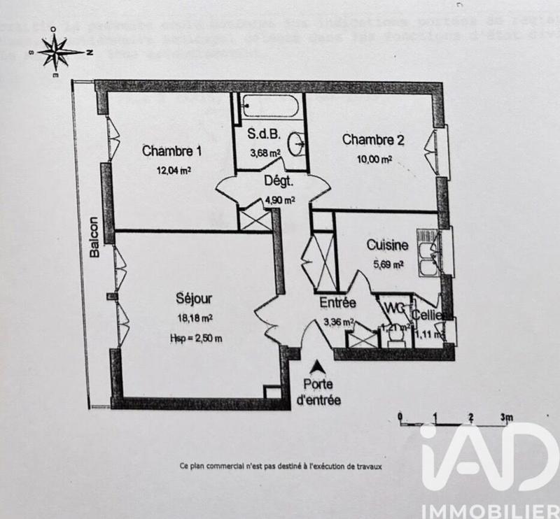Appartement - 60 m² - 3 pièces