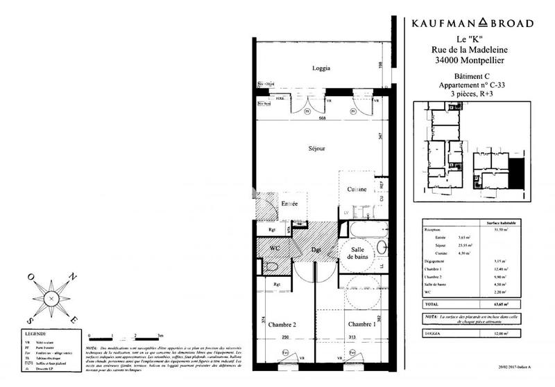 Appartement - 70 m² - 3 pièces
