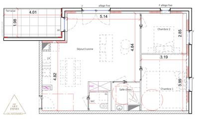 Appartement - 64 m² - 3 pièces