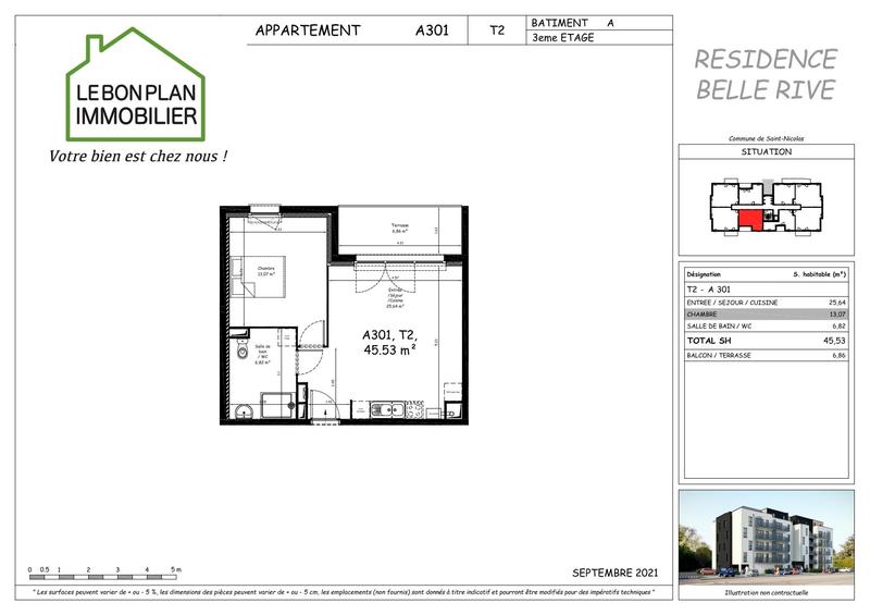 Appartement - 45 m² - 2 pièces