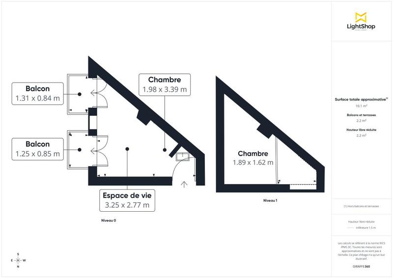 Appartement - 8 m² - 1 pièce