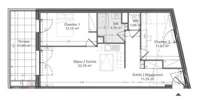 Appartement - 64 m² - 3 pièces