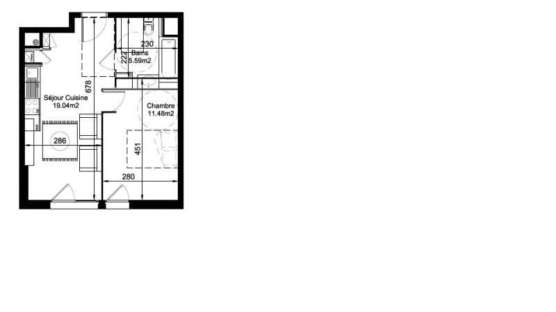 Appartement - 36 m² - 2 pièces