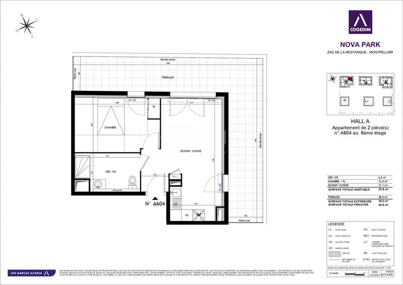 Appartement - 40 m² - 2 pièces