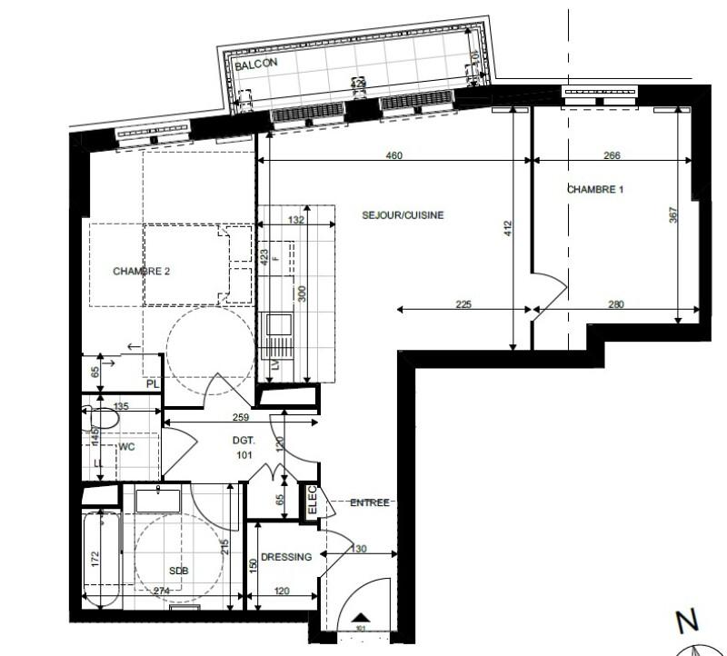 Appartement - 60 m² - 3 pièces