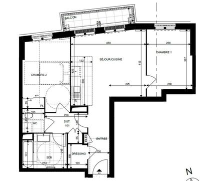 Appartement - 60 m² - 3 pièces