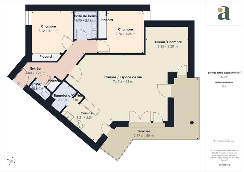 Appartement ancien - 82 m² - 4 pièces