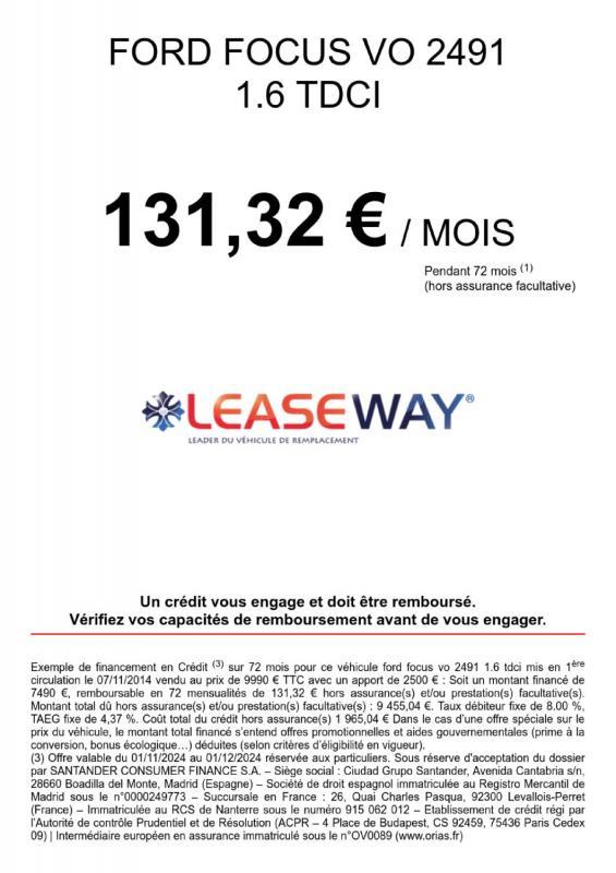 Ford Focus 1.6 Tdci 115ch Stop&amp;Start Trend