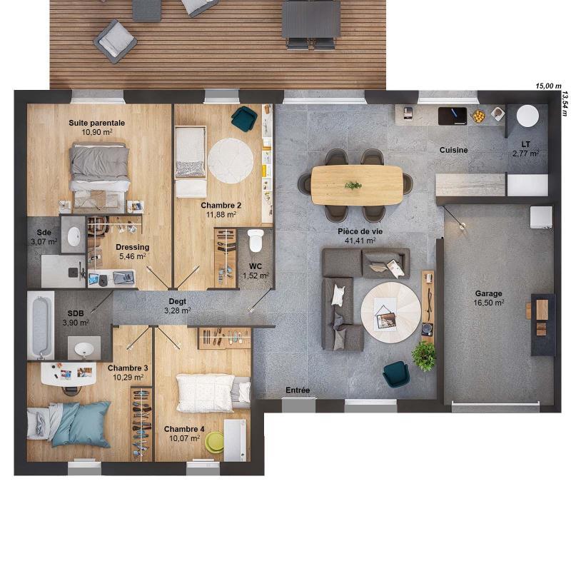 Maison - 105 m² - 6 pièces