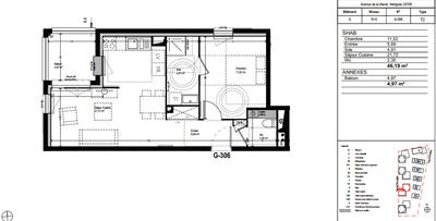 Appartement - 46 m² - 2 pièces