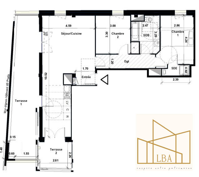 Appartement - 75 m² - 3 pièces