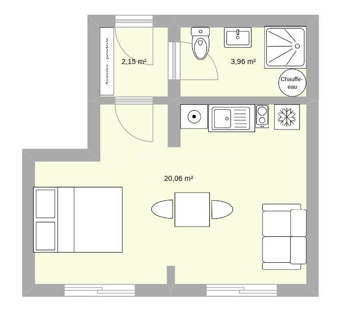 Studio - 26 m² - 1 pièce