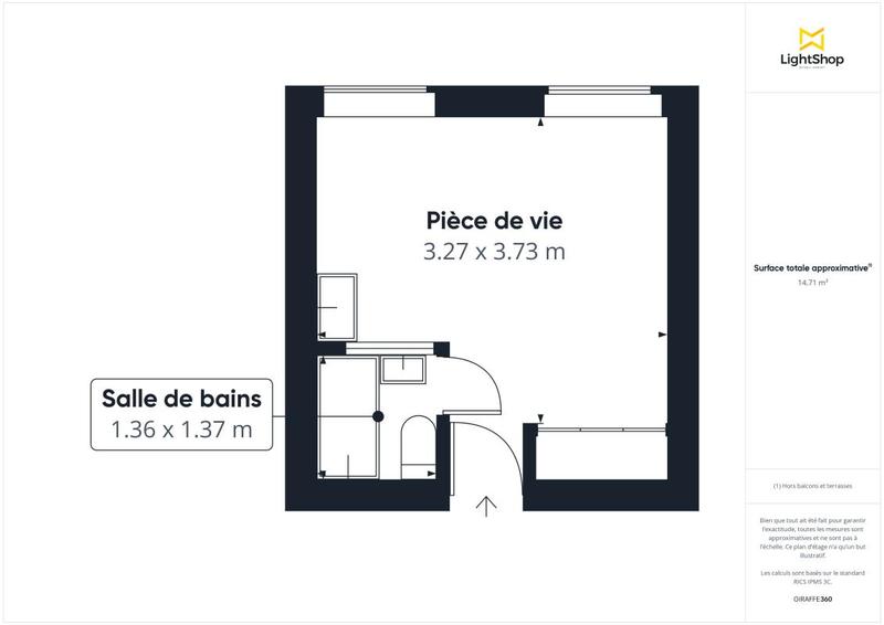 Appartement - 14 m² - 1 pièce