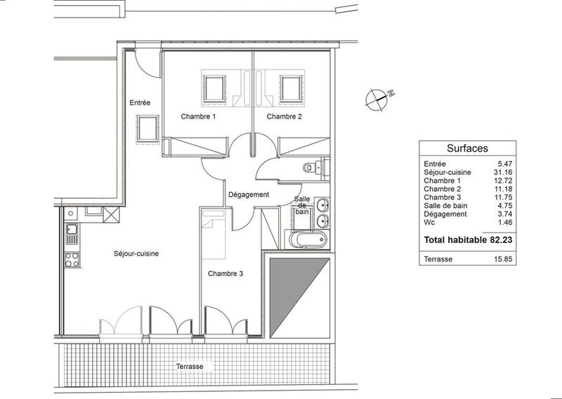 Appartement - 82 m² - 4 pièces