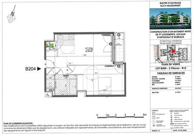 Appartement - 47 m² - 2 pièces