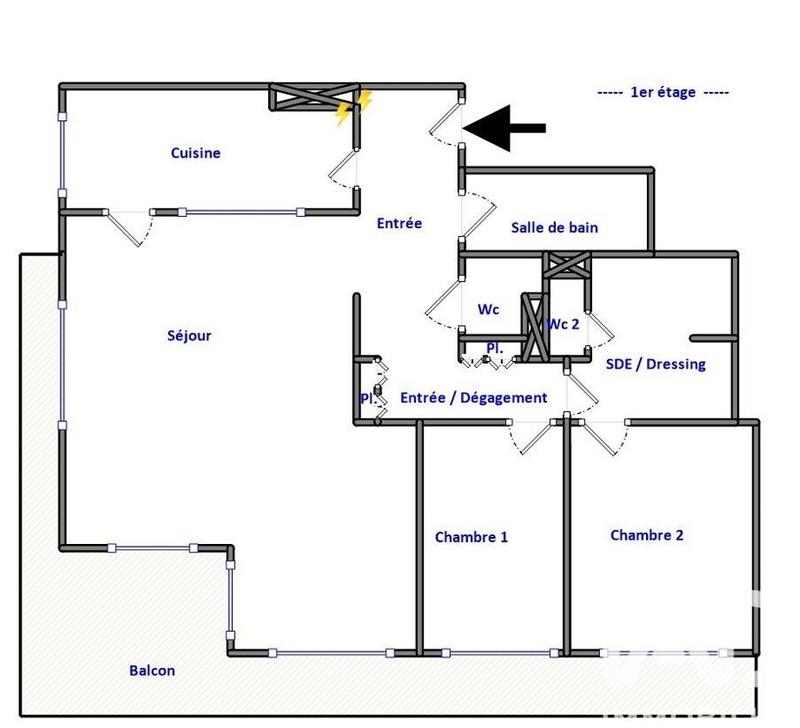 Appartement - 95 m² - 4 pièces