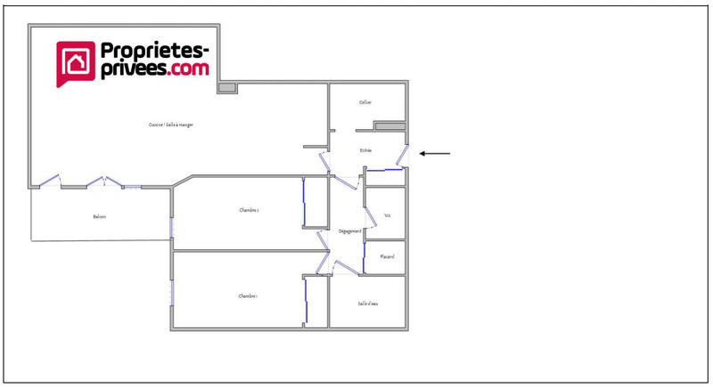Appartement - 80 m² - 3 pièces