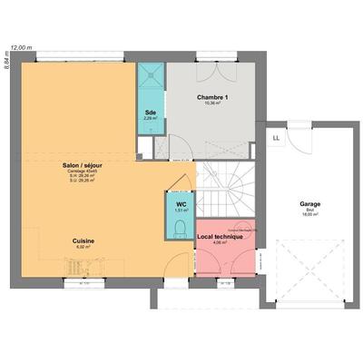 Maison - 92 m² - 5 pièces