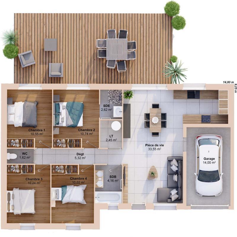 Maison - 91 m² - 6 pièces