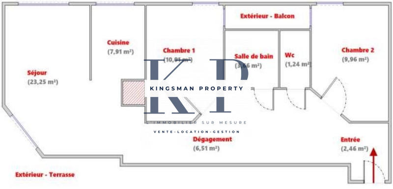 Appartement - 66 m² - 3 pièces