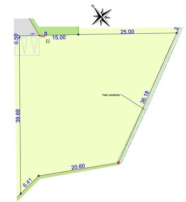 Terrain constructible - 1 118 m²