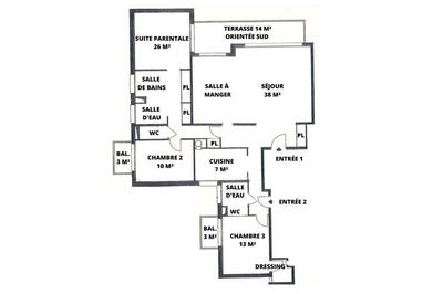 Appartement - 120 m² - 5 pièces