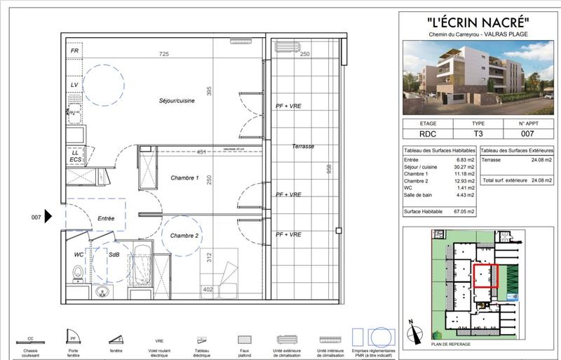 Appartement - 67 m² - 3 pièces