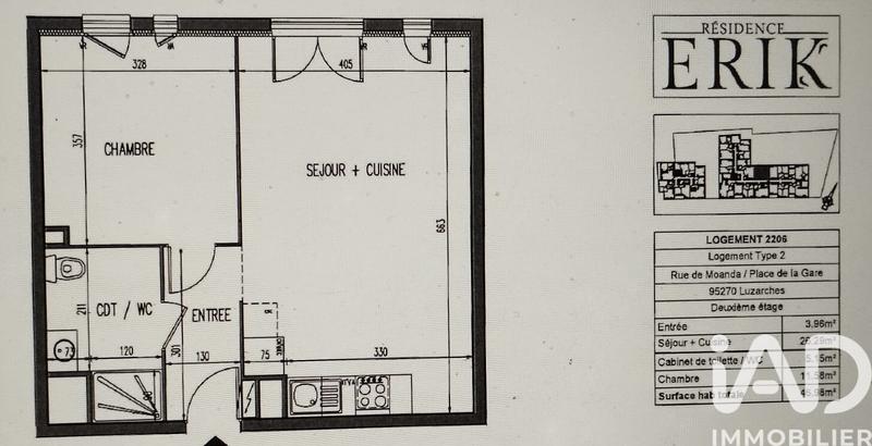 Appartement - 47 m² - 2 pièces