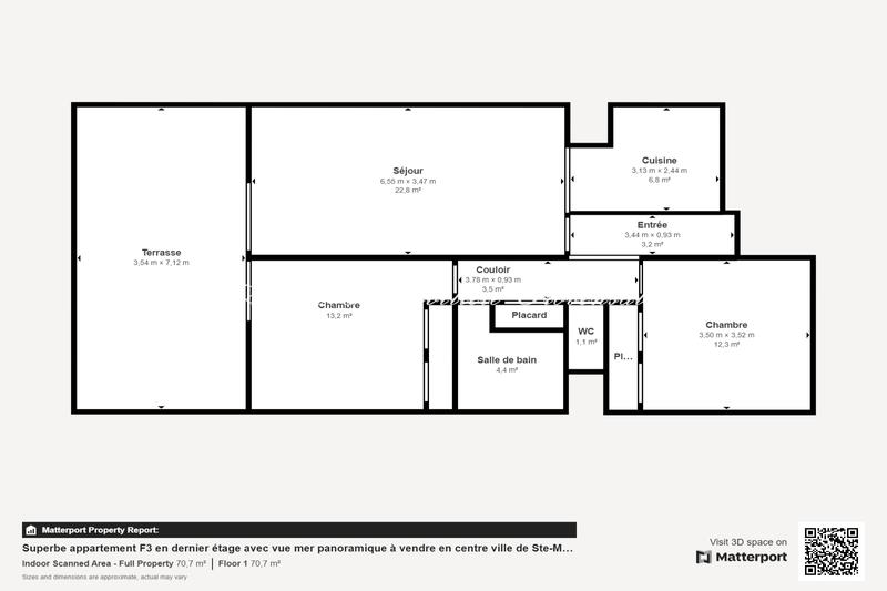 Appartement - 70 m² - 3 pièces