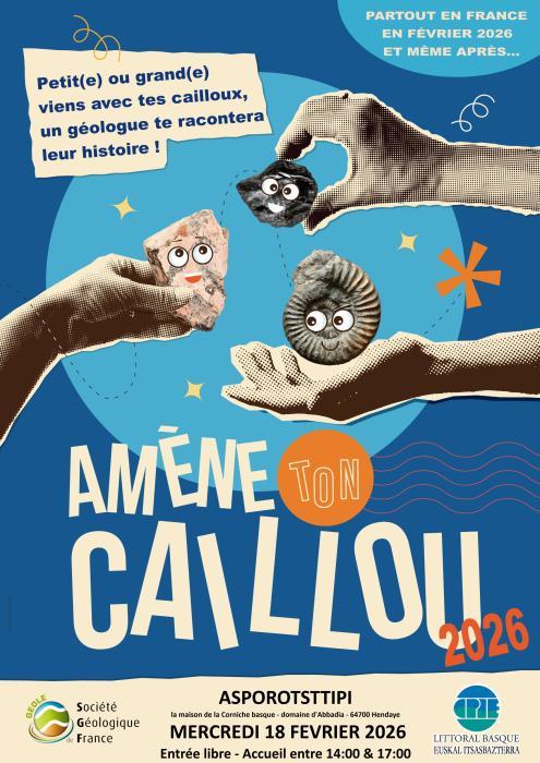 Amène ton caillou - Viens avec tes cailloux, un géologue te racontera leur histoire.