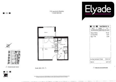 Appartement - 23 m² - 1 pièce