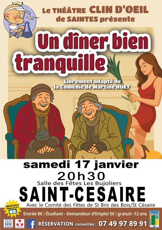 Théâtre comédie &quot;Un dîner bien tranquille&quot; Saint-Cesaire
