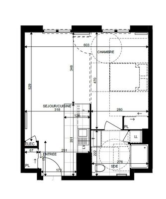 Appartement - 39 m² - 1 pièce