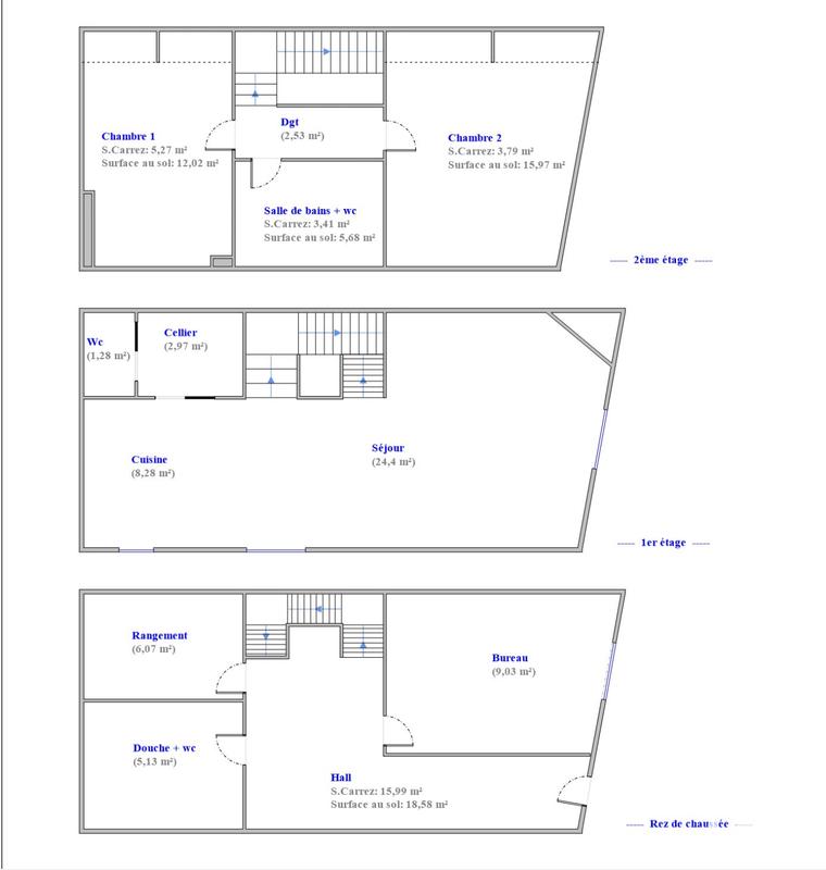 Maison de ville - 112 m² - 4 pièces