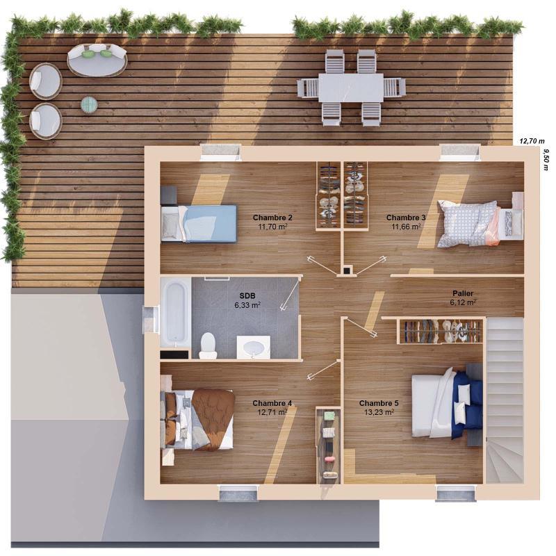 Maison - 126 m² - 7 pièces