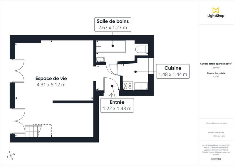 Appartement - 28 m² - 2 pièces