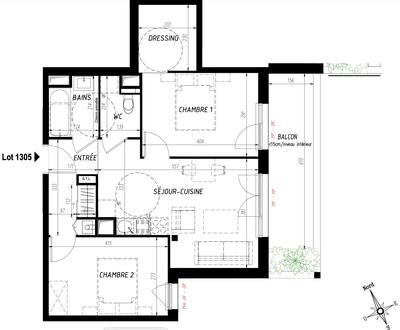 Appartement - 58 m² - 3 pièces