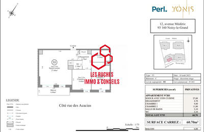 Appartement - 60 m² - 3 pièces