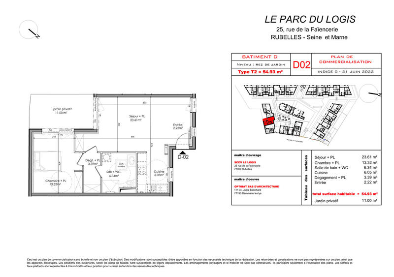 Appartement - 55 m² - 2 pièces