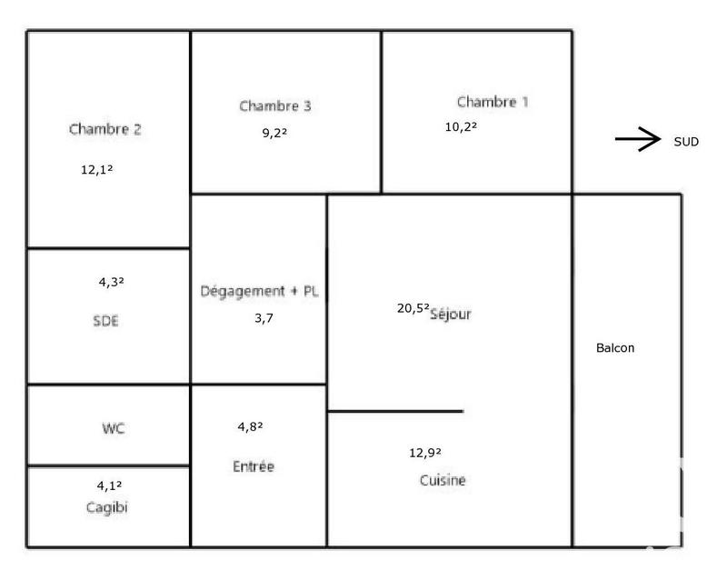 Appartement - 83 m² - 4 pièces